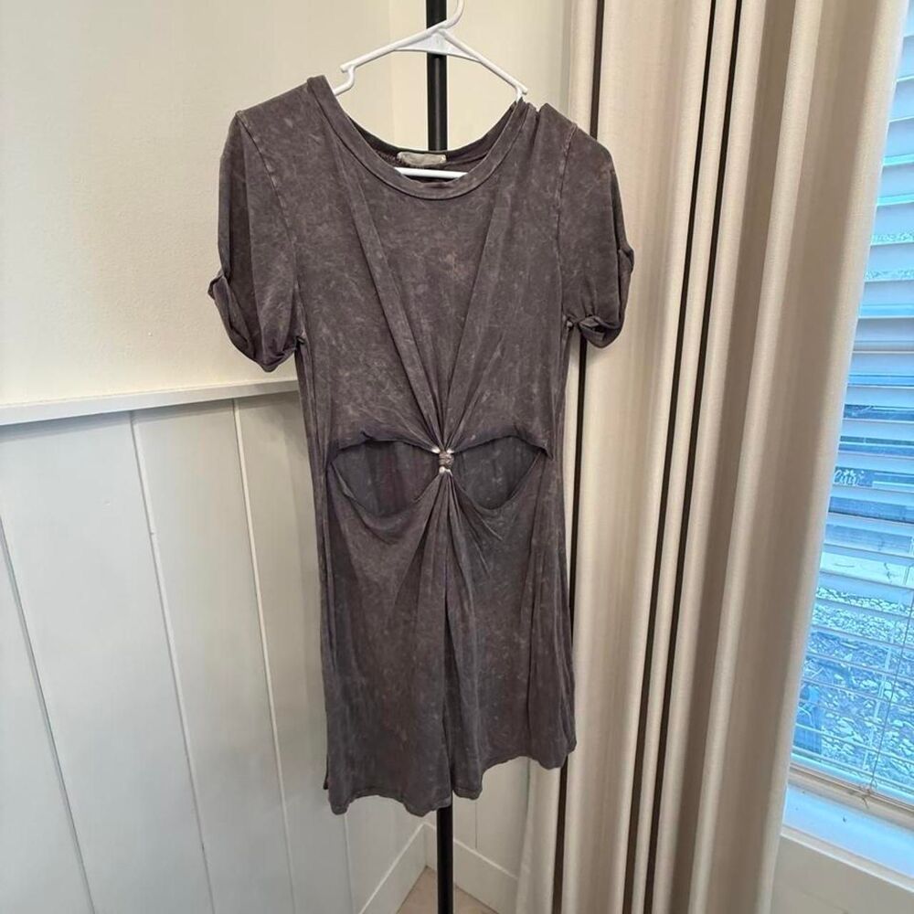 Honey-punch Women's Grey and Purple Dress